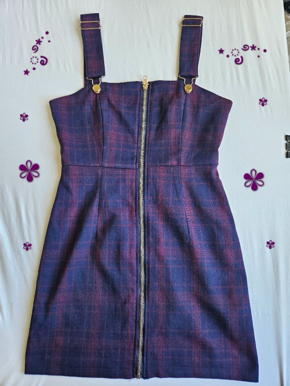 Forever 21 Plaid Zip-Up Jumper Dress